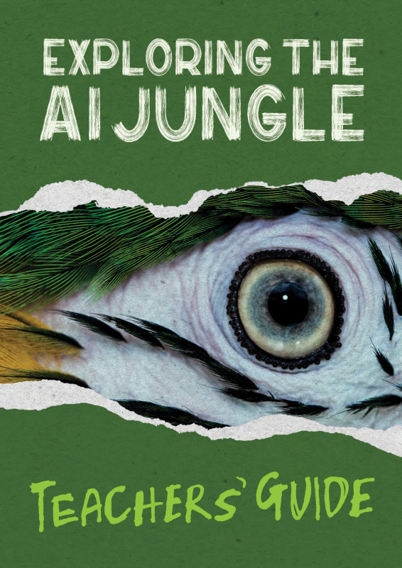 Book cover showing a painting of a tiger's eye on a green background.